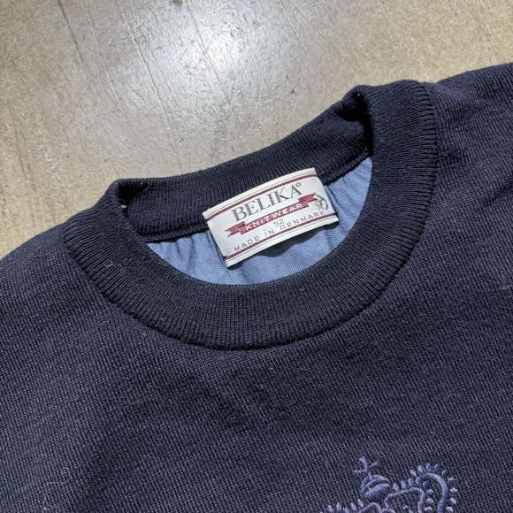 Belika Sweatshirt Mens Large Pullover Blue Crest Windstopper Made Denmark - Picture 2 of 5